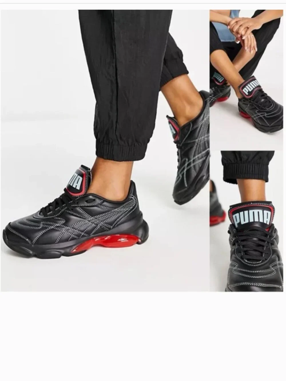 (New) Puma – Cell Dome King x Dua Lipa Sneakers (Black-Poppy Red) – Women's 8.5